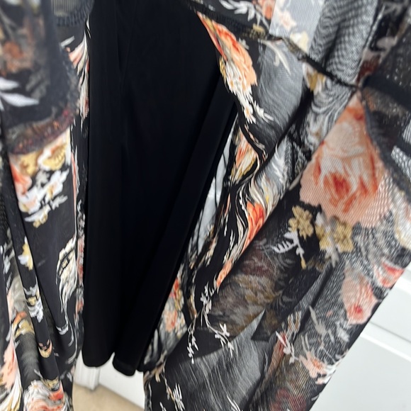 Black floral Medium Tash + Sophie Strech lined mesh dress - Picture 3 of 11